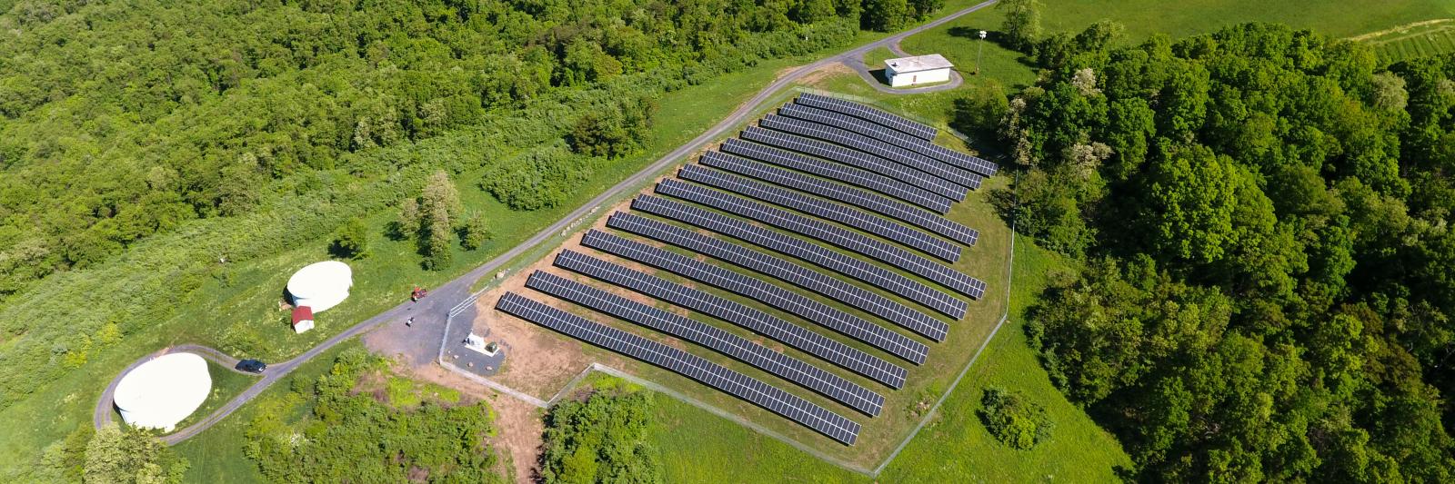 Photo of the solar array at the Smithsonian's National Zoo Conservation Biology Institute